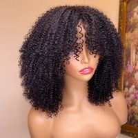 Women's Simple Style Party Stage Real Hair Bangs Short Curly Hair Wig Net main image 4