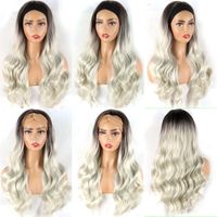 Women's Sweet Casual Street High Temperature Wire Centre Parting Long Curly Hair Wigs sku image 4