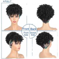 Women's Simple Style Party Stage Street High Temperature Wire Long Bangs Short Curly Hair Wig Net main image 4