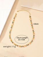 Vintage Style Geometric Color Block Alloy Beaded Plating Women's Necklace main image 7
