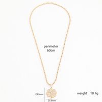 Copper Classical Exaggerated Plating Inlay Four Leaf Clover Palm Crown Zircon Necklace sku image 3