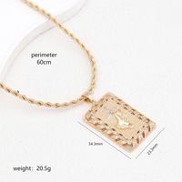Copper Classical Exaggerated Plating Inlay Four Leaf Clover Palm Crown Zircon Necklace sku image 5