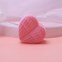 Romantic Simple Style Heart Shape Solid Color Plastic Embryo Flocking Jewelry Boxes sku image 2