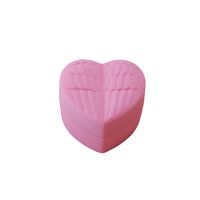 Romantic Simple Style Heart Shape Solid Color Plastic Embryo Flocking Jewelry Boxes main image 3