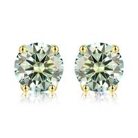 1 Pair Simple Style Geometric Sterling Silver Moissanite Silver Plated Ear Studs sku image 4