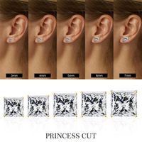 1 Set Simple Style Solid Color Plating Inlay Copper Zircon 14k Gold Plated Rose Gold Plated White Gold Plated Ear Studs main image 2