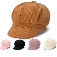 Women's Elegant Sweet Simple Style Solid Color Curved Eaves Beret Hat main image 6