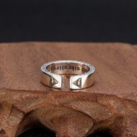 Retro Letter Copper Stoving Varnish Men's Rings main image 4