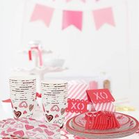 Valentine's Day Sweet Pastoral Heart Shape Paper Family Gathering Party Festival Tableware main image 2