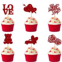 Valentine's Day Birthday Classic Style Letter Heart Shape Paper Festival Cake Decorating Supplies main image 4