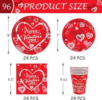 Valentine's Day Sweet Pastoral Heart Shape Paper Family Gathering Party Festival Tableware main image 5