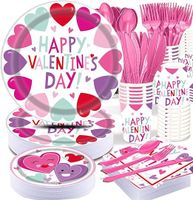 Valentine's Day Sweet Pastoral Heart Shape Paper Family Gathering Party Festival Tableware sku image 8