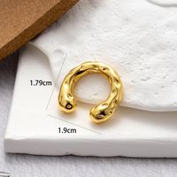 1 Piece Vintage Style Cool Style C Shape Geometric Plating Copper 18k Gold Plated Ear Studs sku image 7