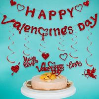 Valentine's Day Romantic Letter Heart Shape Paper Party Festival Hanging Ornaments Cake Decorating Supplies main image 5