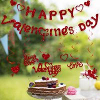 Valentine's Day Romantic Letter Heart Shape Paper Party Festival Hanging Ornaments Cake Decorating Supplies main image 3