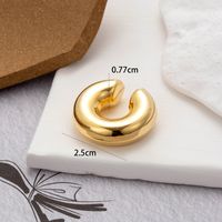 1 Piece Vintage Style Cool Style C Shape Geometric Plating Copper 18k Gold Plated Ear Studs sku image 21