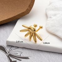 1 Piece Vintage Style Cool Style C Shape Geometric Plating Copper 18k Gold Plated Ear Studs sku image 13