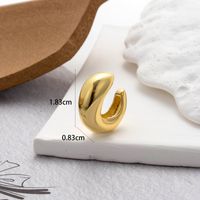 1 Piece Vintage Style Cool Style C Shape Geometric Plating Copper 18k Gold Plated Ear Studs sku image 17