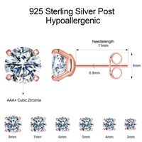 1 Set Simple Style Solid Color Plating Inlay Copper Zircon 14k Gold Plated Rose Gold Plated White Gold Plated Ear Studs main image 3