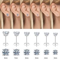 1 Set Simple Style Solid Color Plating Inlay Copper Zircon 14k Gold Plated Rose Gold Plated White Gold Plated Ear Studs sku image 3