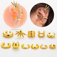 1 Piece Vintage Style Cool Style C Shape Geometric Plating Copper 18k Gold Plated Ear Studs main image 1