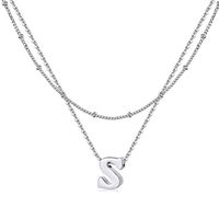 Simple Style Letter Copper 14k Gold Plated Layered Necklaces In Bulk sku image 6