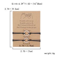 Einfacher Stil Klassischer Stil Kreis Legierung Wachslinie Valentinstag Unisex Armbänder main image 2