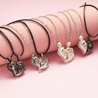 Elegant Streetwear Heart Shape Alloy Plating Valentine's Day Couple Pendant Necklace main image 3