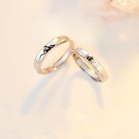 Classic Style Korean Style Geometric Alloy Valentine's Day Couple Open Rings main image 5