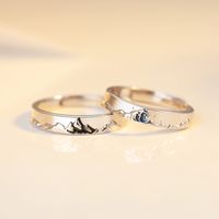 Classic Style Korean Style Geometric Alloy Valentine's Day Couple Open Rings main image 1