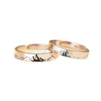 Classic Style Korean Style Geometric Alloy Valentine's Day Couple Open Rings main image 4