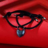 Streetwear Heart Shape Alloy Rope Valentine's Day Unisex Drawstring Bracelets sku image 3