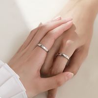 Classic Style Korean Style Geometric Alloy Valentine's Day Couple Open Rings main image 2