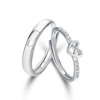 Elegant Classic Style Heart Shape Copper Zircon Open Rings In Bulk sku image 8