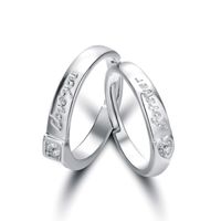 Elegant Classic Style Heart Shape Copper Zircon Open Rings In Bulk sku image 3