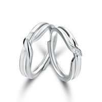 Elegant Classic Style Heart Shape Copper Zircon Open Rings In Bulk sku image 6