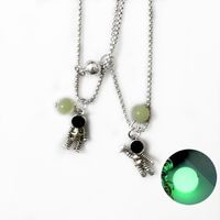 Classic Style Astronaut Alloy Plating Valentine's Day Couple Pendant Necklace main image 2