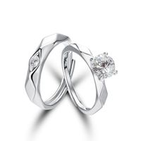 Elegant Classic Style Heart Shape Copper Zircon Open Rings In Bulk sku image 5