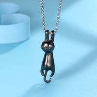 Elegant Dame Katze Titan Stahl Halskette Mit Anhänger sku image 2