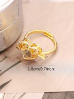 Retro Sweet Roman Style Heart Shape Copper Open Rings In Bulk sku image 1