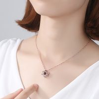 Elegant Simple Style Geometric Copper Zircon Pendant Necklace In Bulk main image 4