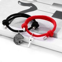 Casual Simple Style Streetwear Key Alloy Plating Valentine's Day Couple Bracelets main image 1