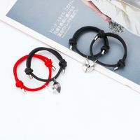 Simple Style Streetwear Heart Shape Alloy Rope Plating Valentine's Day Couple Bracelets main image 4
