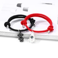 Casual Cartoon Style Astronaut Alloy Rope Plating Valentine's Day Couple Bracelets main image 1
