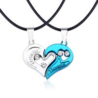 Streetwear Heart Shape Stainless Steel Plating Valentine's Day Couple Pendant Necklace sku image 1