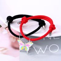 Simple Style Streetwear Butterfly Alloy Enamel Valentine's Day Unisex Bracelets sku image 4