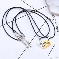 Streetwear Heart Shape Stainless Steel Plating Valentine's Day Couple Pendant Necklace main image 4