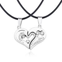 Streetwear Heart Shape Stainless Steel Plating Valentine's Day Couple Pendant Necklace sku image 4