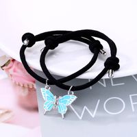 Simple Style Streetwear Butterfly Alloy Enamel Valentine's Day Unisex Bracelets sku image 3
