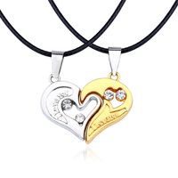 Streetwear Heart Shape Stainless Steel Plating Valentine's Day Couple Pendant Necklace sku image 3